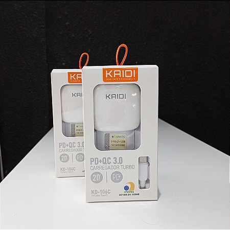 Carregador Turbo Tipo C Kaidi KD-106C 20W