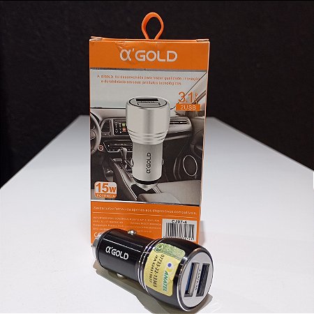 Plug Veicular A'Gold 3.1A 15W/CJ07-4