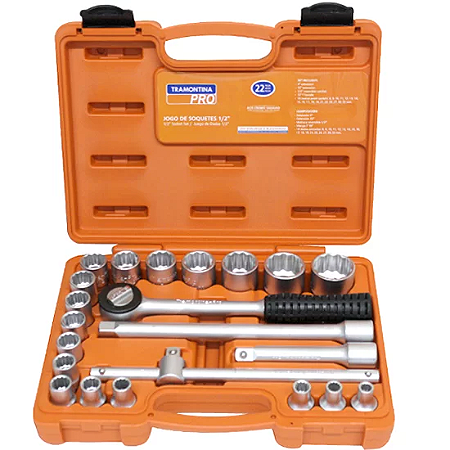 Jogo De Soquete Estriado 1/2" 22pc 44833/522 - Tramo Pro