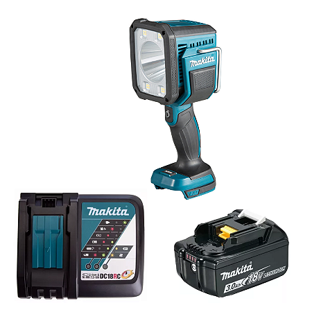 Kit Lanterna a bateria DML812 + Bateria 3Ah + Carregador rápido DC18RC