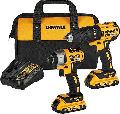 Combo Furadeira Imp Dcd7781 + Paraf Dcf7871 + Bolsa Dewalt Cor Amarelo Bivolt