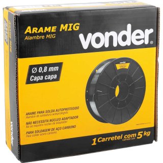 Arame Solda Mig Revestido Para Uso Sem Gás 0,8mm 5kg Vonder