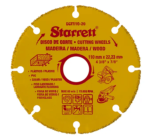 Disco De Corte Madeira Tungstenio 110x20mm Dct110-20 - Starrett
