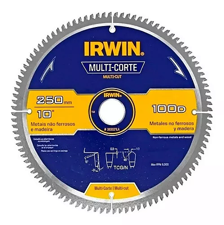 Disco De Serra Circular Multicorte 10" 250x2,2x30mm 100d 363021la - Irwin