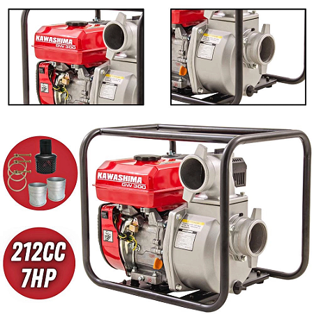 Motobomba A Gasolina 4t Gw300 212cc 7hp 5600320 - Kawashima