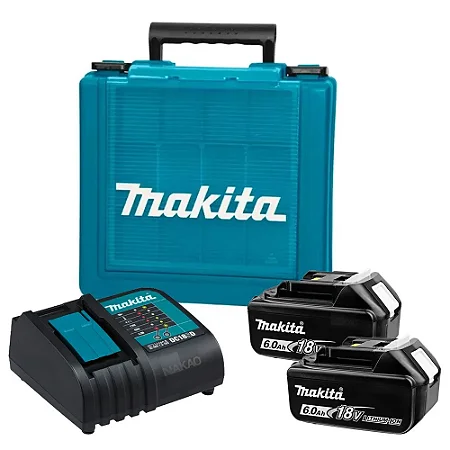 Kit 2 Baterias Bl1860b + Carregador Dc18wc + Maleta Kitmak1860b - Makita
