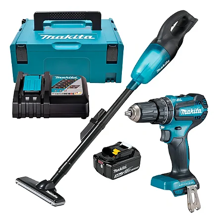 Kit Parafuradeira Dhp485rf1j + Aspirador Dcl180z - Makita