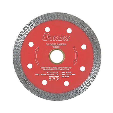 Disco De Corte Diamantado 125mm Turbo Porcelanato Best Quality - Cortag