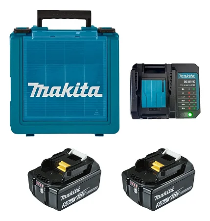 Kit 2 Baterias Bl1850b + Carregador Dc18wc + Maleta Kitmak1850b - Makita