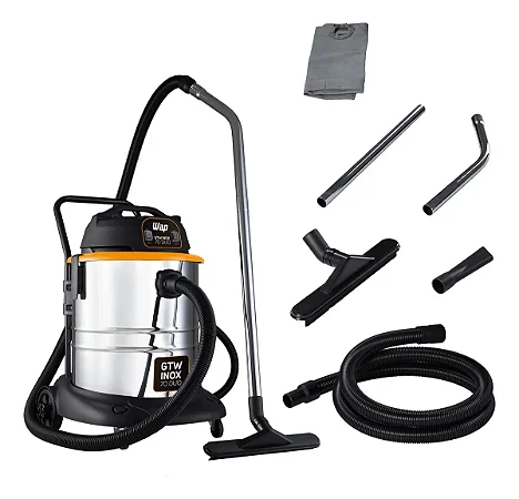 Aspirador De Pó E Água Barril Wap Gtw Inox 70 Duo Com Dois Motores E Soprador 70 Litros 220V