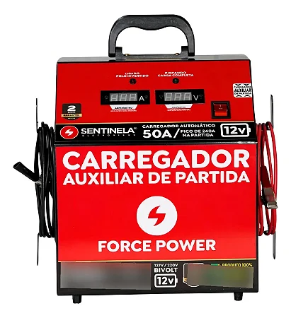 Carregador De Bateria Automotivo C/aux De Partida 50a/12v