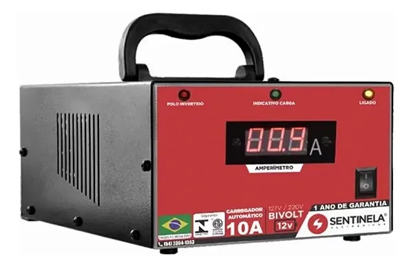 Carregador De Bateria Ca1012 10a Bv 12v -sentinela