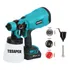 Pistola De Pintura A Bateria 21v Tinta Fast Charger 3 Bicos Cor Azul-turquesa