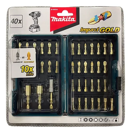Jogo De Bits Para Paraf 40pç Torção Linha Gold B69543 Makita