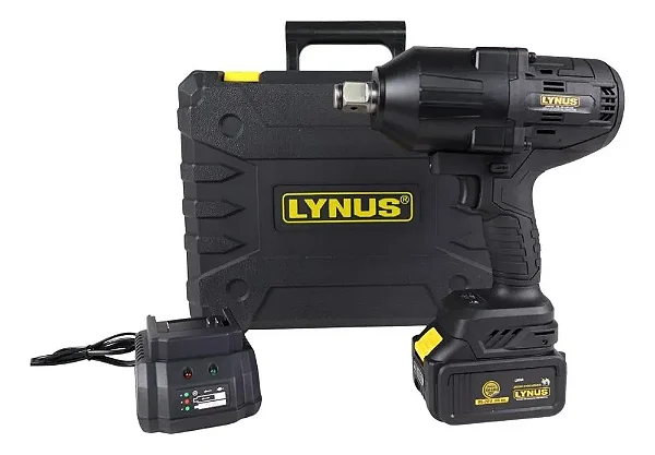 Chave Impacto + 1 Bateria E Carregador Lynus Preto 20v