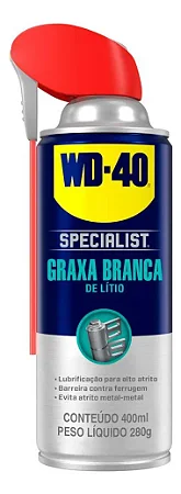 Graxa Branca de Lítio Aerosol WD-40 Specialist 400ml Lubrificação Pesada