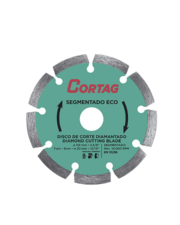 DISCO DIAMANTADO 110MM SEGMENTADO ECO - CORTAG