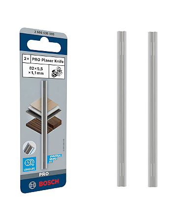Jogo C/ 2 Lâminas Facas Pro 82mm Originais Bosch P/ Plainas