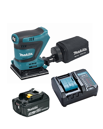 Lixadeira Orbital Dbo480z + Carregador E Bateria 3ah Makita