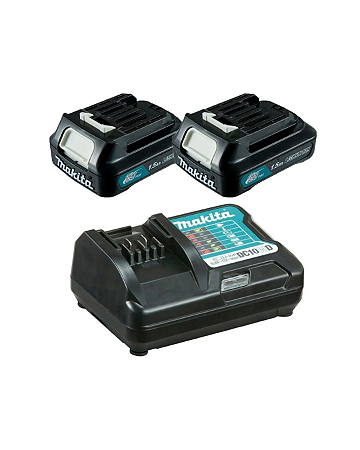 Kit Carregador Dc10wd 12v + 2 Baterias 1.5ah Bl1016 Makita