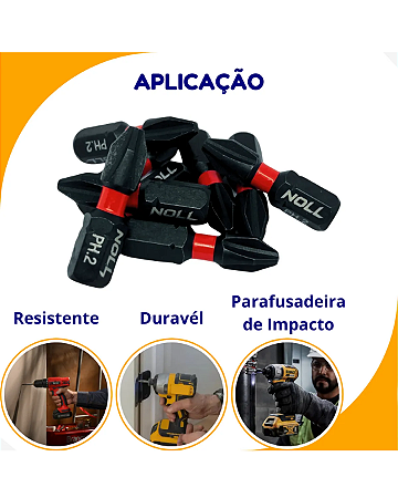 PONTEIRA DE IMPACTO PH2 X 50MM C/10UN P/FURADEIRA (BITS) - NOLL