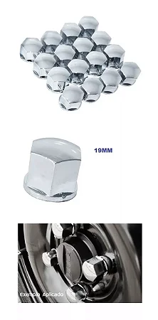 Kit Tampa Parafuso Roda Cromada Fusca Brasilia Kombi 19MM