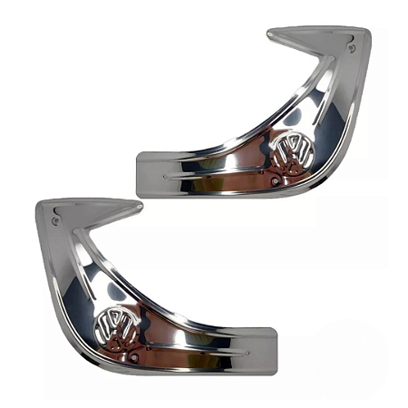 Polainas Dianteira Paralama  Fusca Logo Vw - Inox