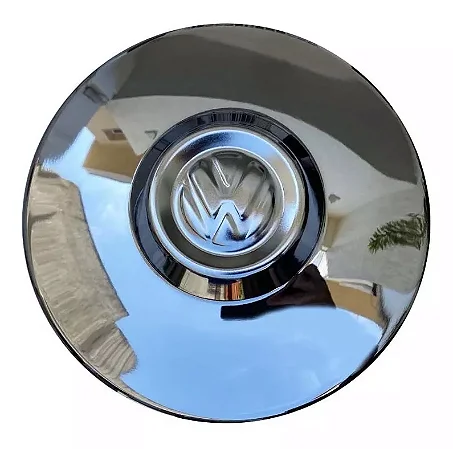 Calota 4 Furos C/Emblema VW Cromada Fusca Kombi