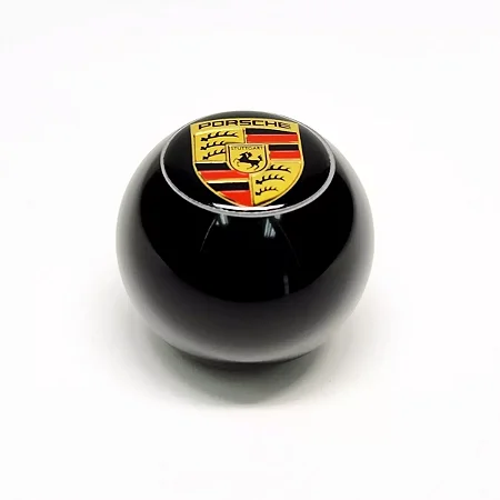 Manopla Preta - Emblema Porsche