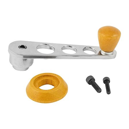 Manivela Reguladora Vidro C/Parafuso - Cromada Amaderada