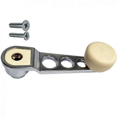 Manivela Reguladora Vidro C/Parafuso Cromada Marfim Fusca 77