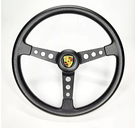 Volante Delta 380 Haste Preta - Emblema Porsche