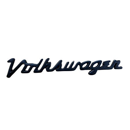 Emblema Volkswagen Preto Metal Alemão VW Fusca