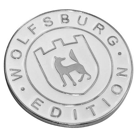 Emblema Plaqueta Brasão WolfsBurg Edition Branco VW