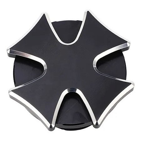 Tampa Tanque Combustivel  Cruz Malta All Black C/Cromado