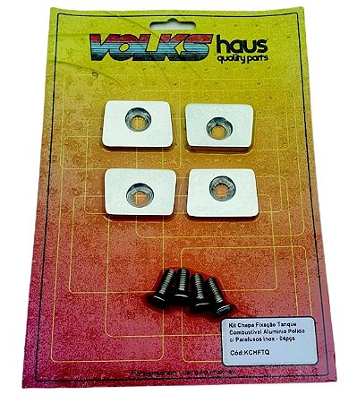 Kit Chapa Fixação Tanque Combustível Alumínio Polido C/ Parafuso Inox >77