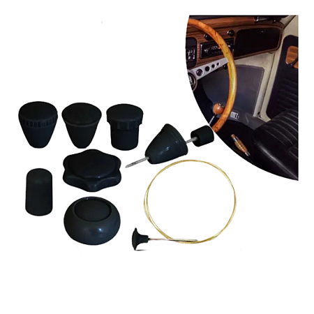 Kit Botões Painel Manopla Fusca PretoOriginal