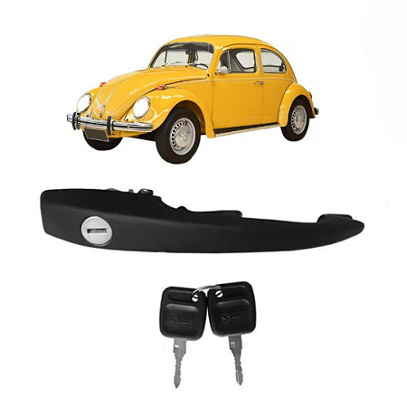 Maçaneta Lado Motorista Externa Porta Fusca Preta 77>