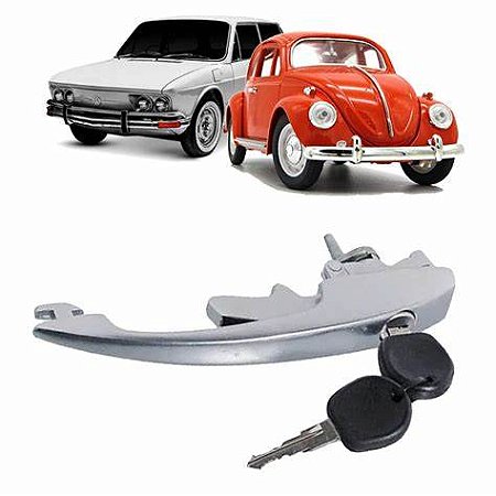 Maçaneta Motorista Externa Cromada Porta Fusca 77>96 C/ Chave