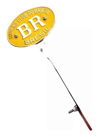 Placa Br Decorativa Amarela C/ Suporte Fusca