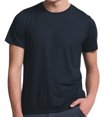 Camiseta Malha PV Preta Gola Redonda