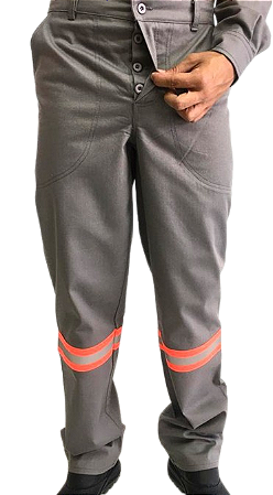 Calça Segurança Nr10 Risco 2 Anti Chamas Eletricista Cinza