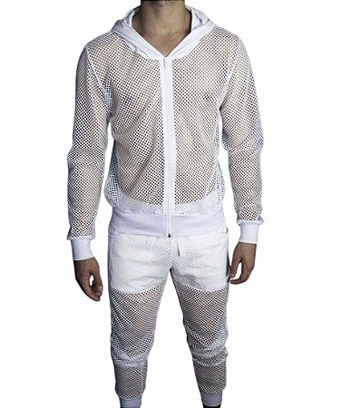 Conjunto Jaqueta e Calça Arrastão Branco