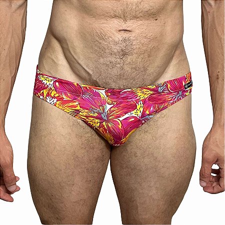 Sunga Slip Cavada Estampada Floral