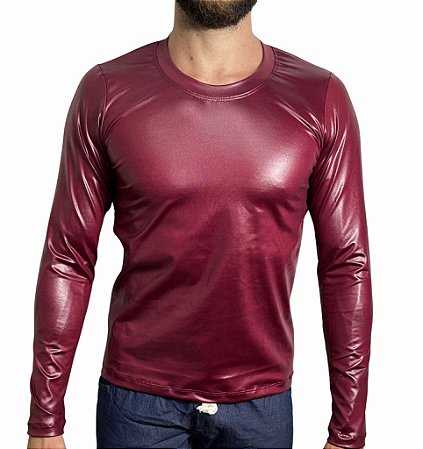 Camiseta Manga Longa Cirrê Bordô