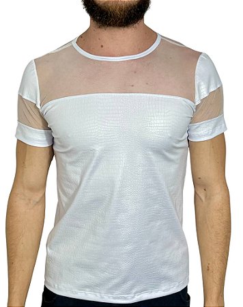 Camiseta Cirrê Jacaré Detalhe Tule, Rapha Inacio Menswear