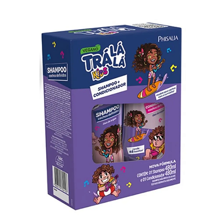 Kit Shampoo (480ml) e Condicionador (480ml) Cachos definidos Trá lá lá