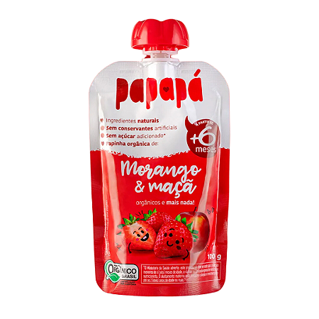 Papinha Papapá Orgânica de Maçã e Morango - 100g
