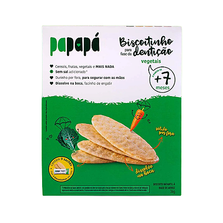Biscoitinho para Fase da Dentição Papapá Vegetais 36g