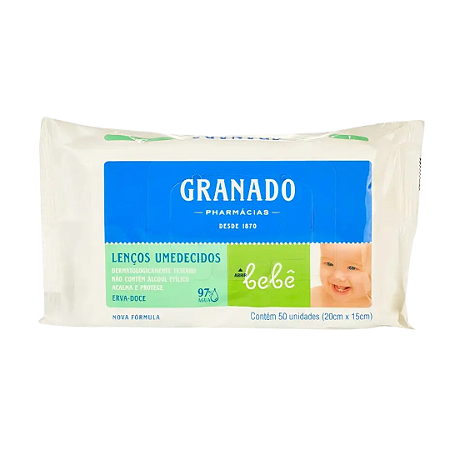 Lenços Umedecidos Bebê Erva Doce Granado